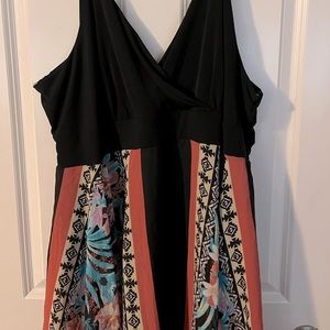 26/28 Avenue Black & Tropical Floral Dress